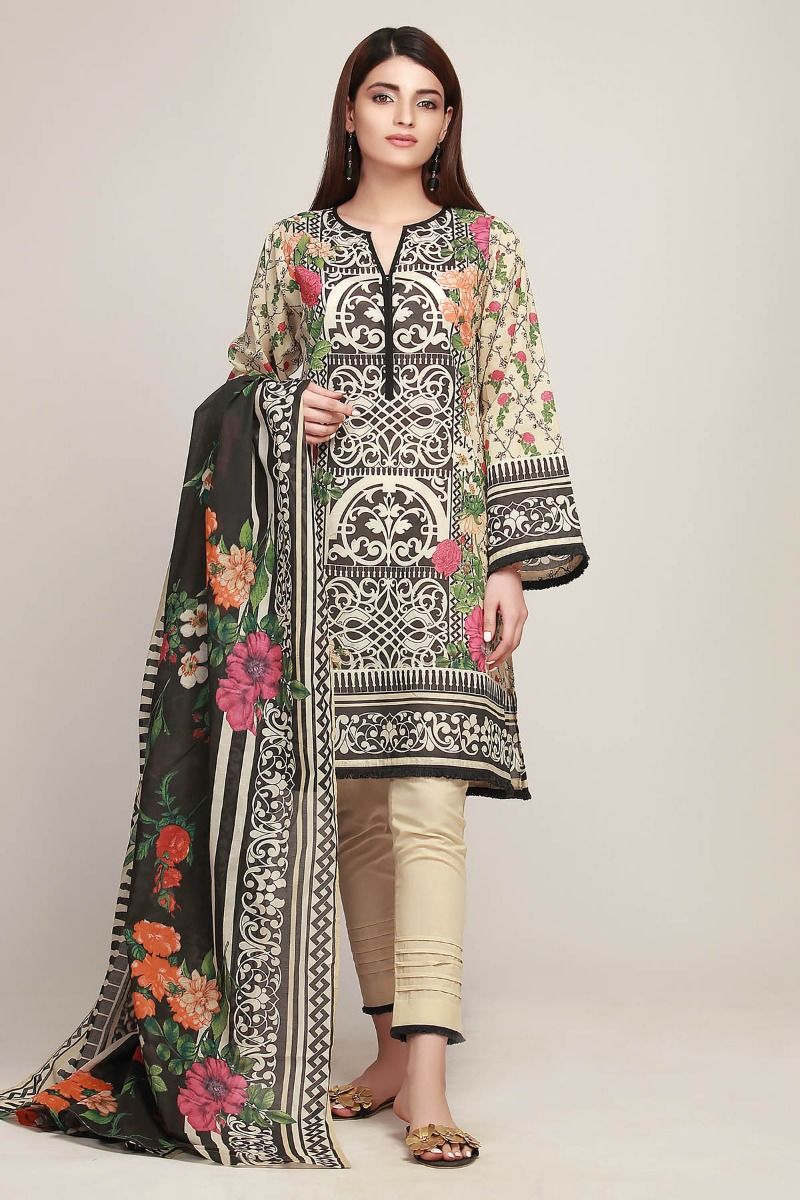 Khaadi Early Spring/Summer Lawn Collection 2019 – AR19106 Beige ...