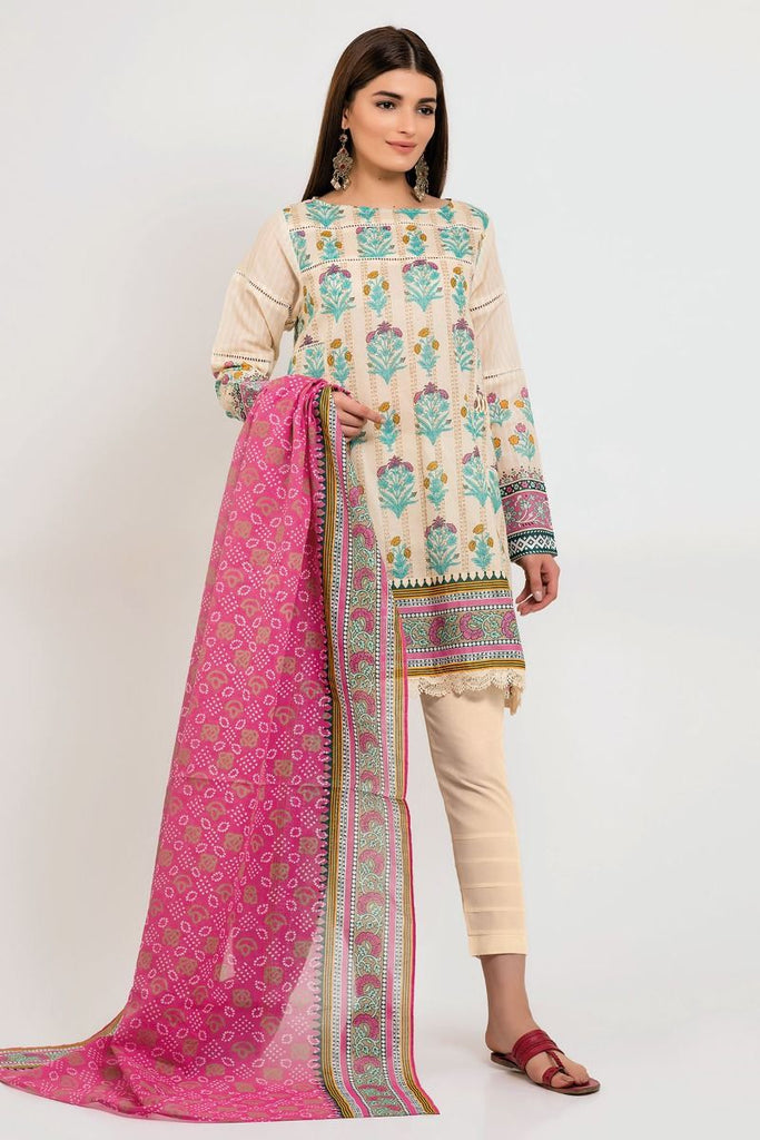 Khaadi The Tale of Spring Lawn Collection 2019 – AR19109 Beige 3Pc