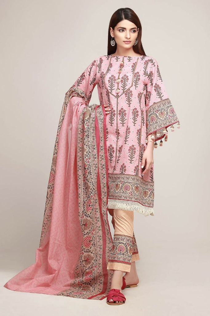 Khaadi Early Spring/Summer Lawn Collection 2019 V2 – AR19124 Pink 3Pc