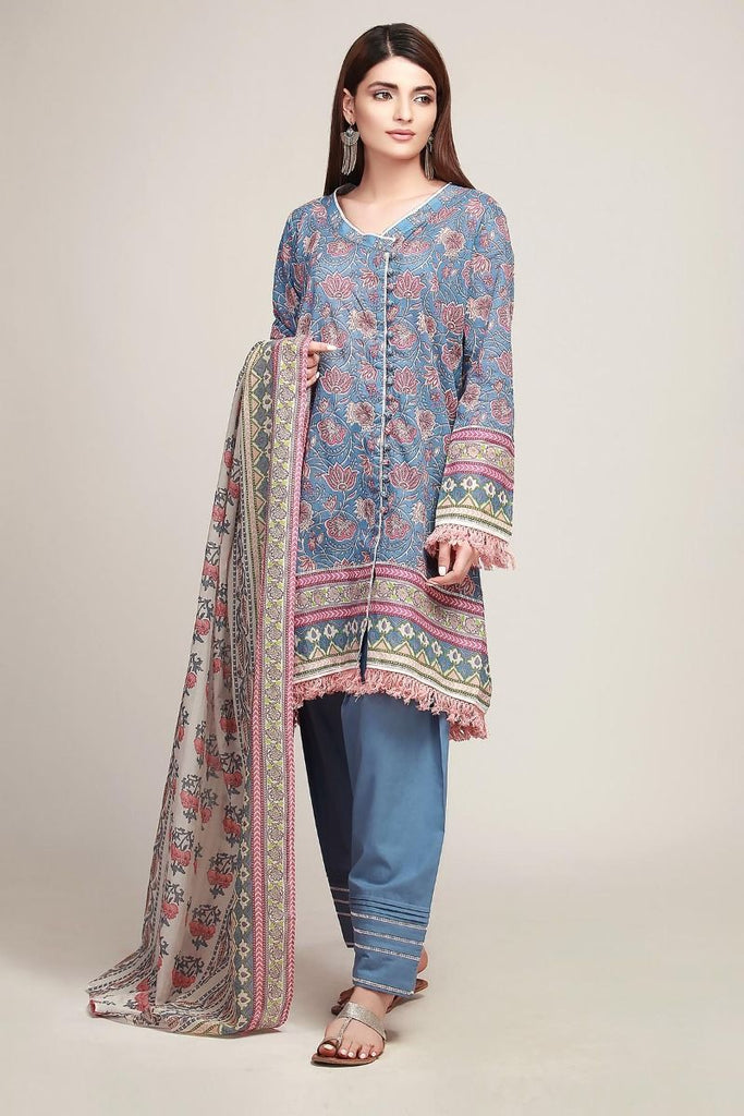 Khaadi Early Spring/Summer Lawn Collection 2019 V2 – AR19127 Blue 3Pc