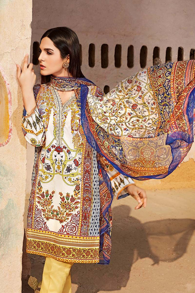 Gul Ahmed Summer Premium Collection 2018 – Mustard 3 Pc Embroidered Silk AS-12