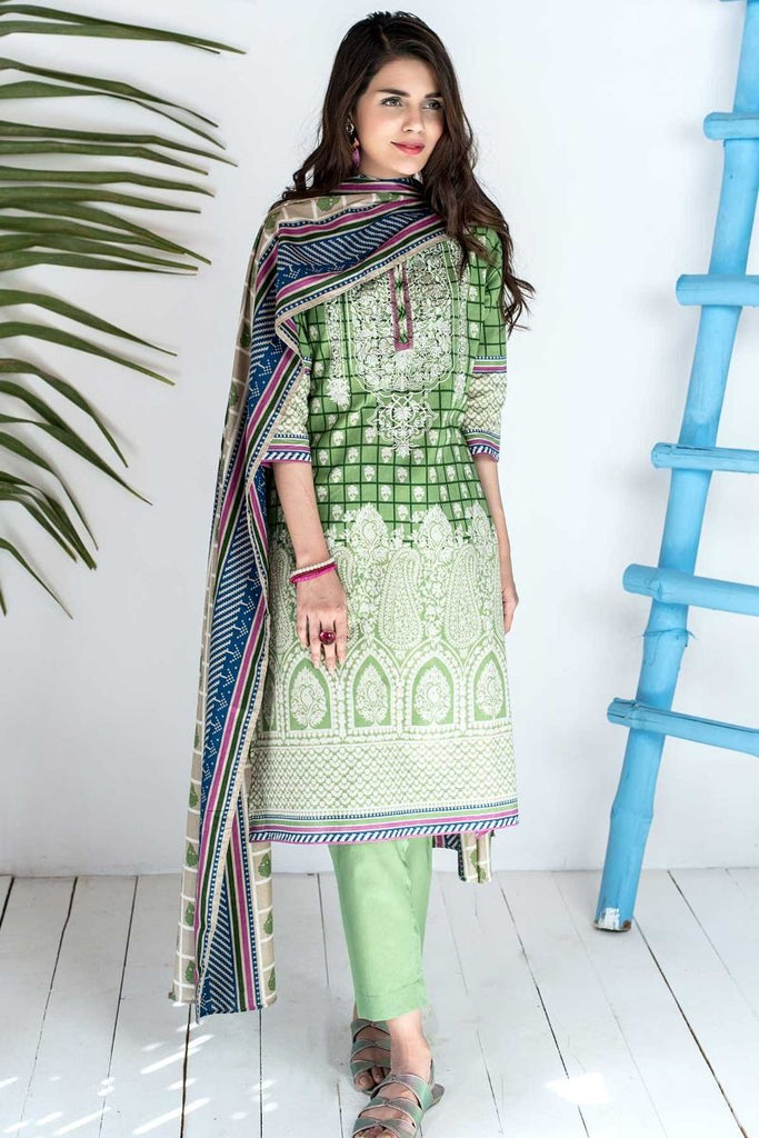 Khaadi Tropical Escape Lawn Collection 2018 – B18103 Green 3Pc