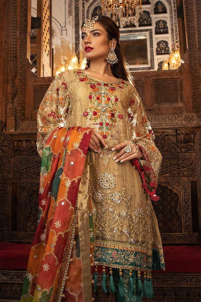 MARIA.B MBROIDERED Heritage Eid Collection 2019 – Shimmering Gold (BD ...