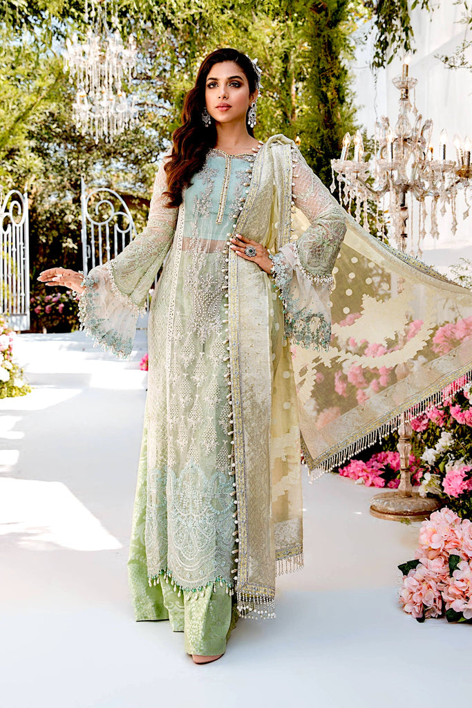 MARIA.B MBROIDERED Eid Collection 2021 – Sky blue, Mint green and Lemon (BD-2102)