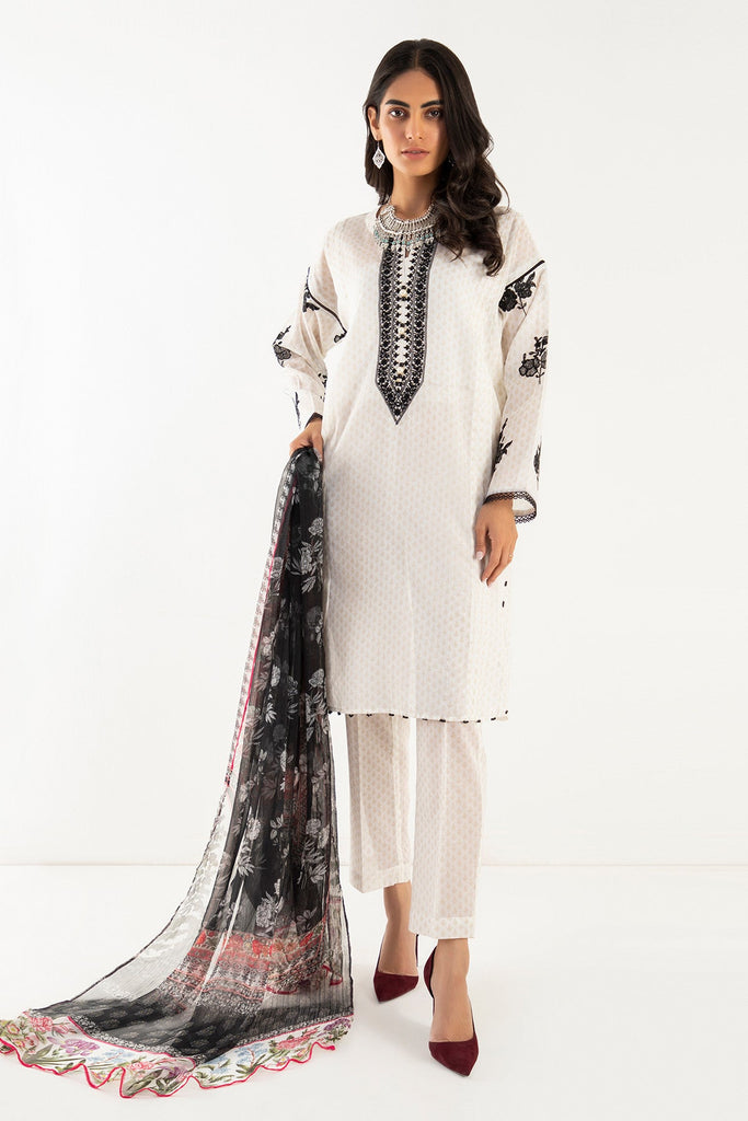 Khaadi Everyday Essentials 3 Piece Suit – BLA22245 White