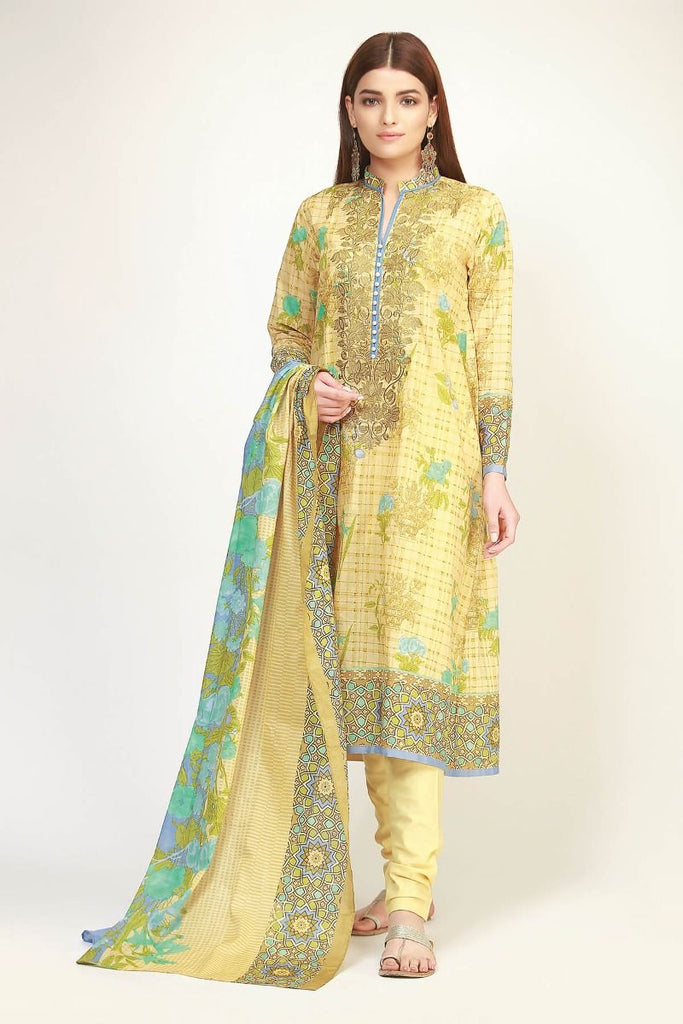 Khaadi The Tale of Spring Lawn Collection 2019 – BR19102 Yellow 3Pc