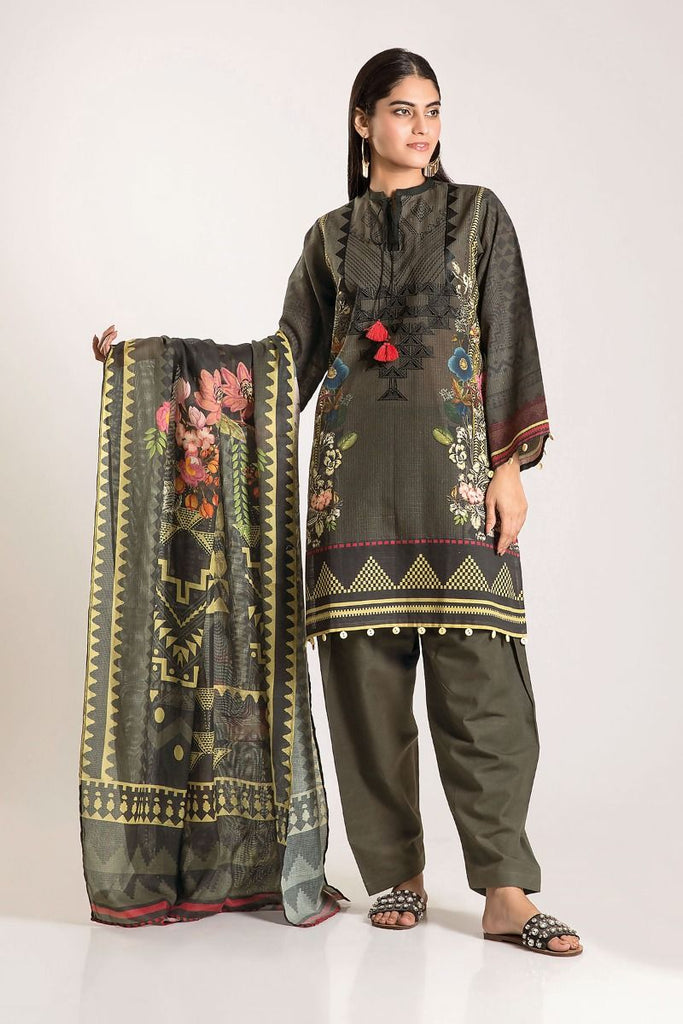 Khaadi Winter Vibe Collection 2019 – CKB19501 Grey 3Pc