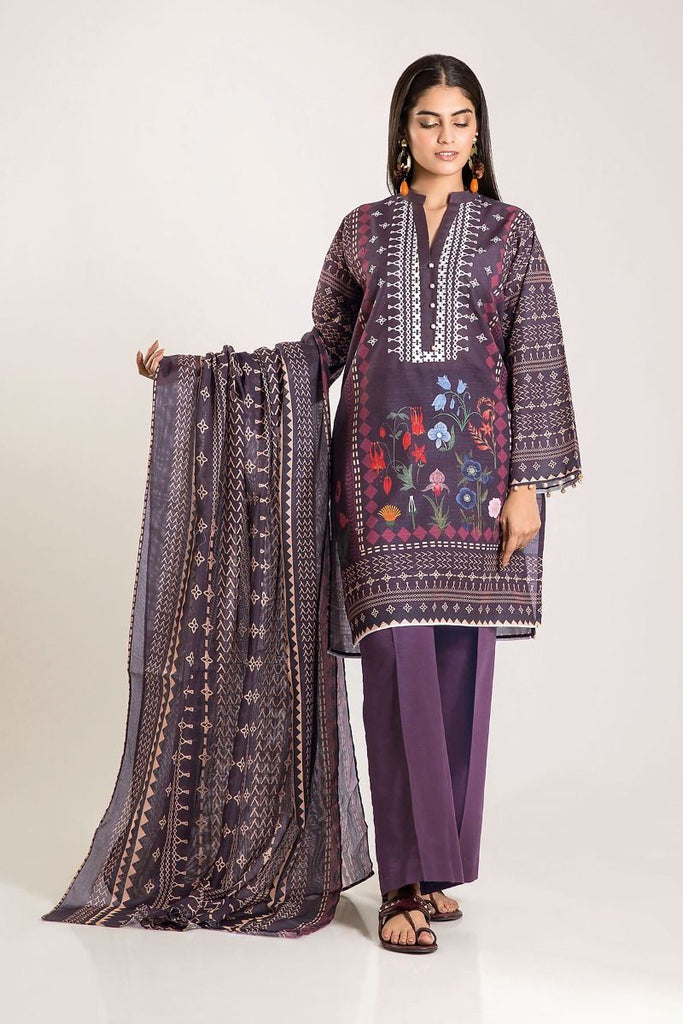 Khaadi Winter Vibe Collection 2019 – CKB19502 Purple 3Pc