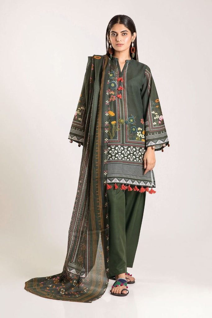 Khaadi Winter Vibe Collection 2019 – CKB19504 Green 3Pc