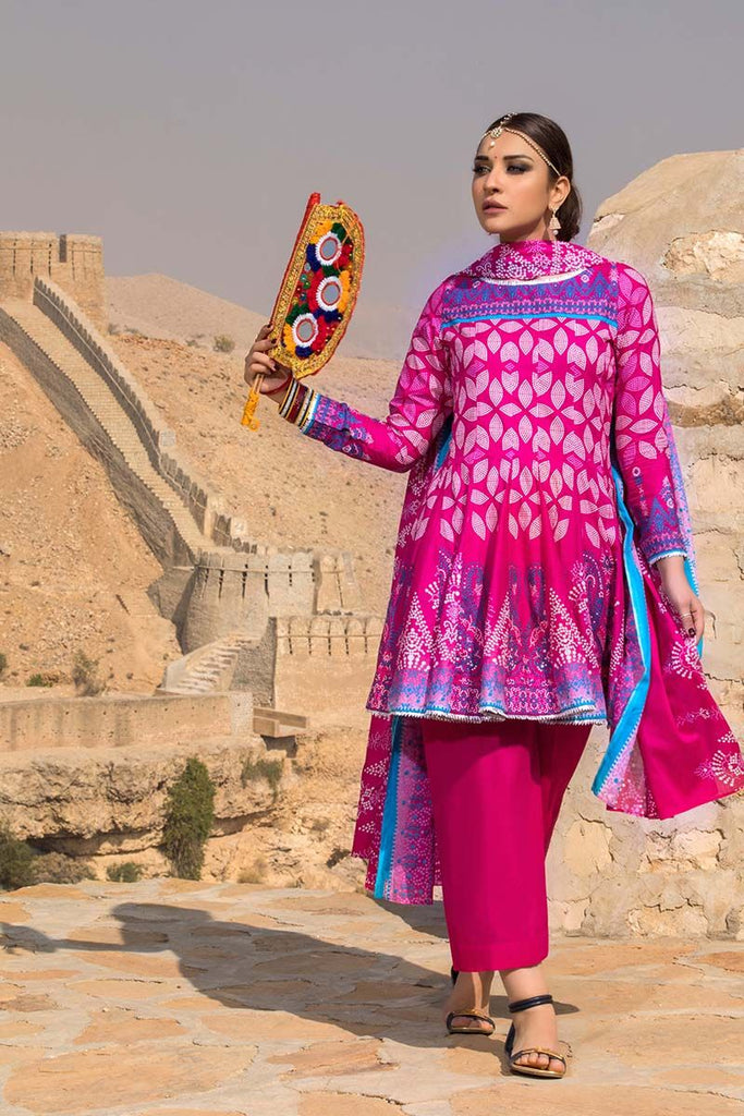 Gul Ahmed Summer Essential Collection 2018 – Magenta  3 Pc Printed Lawn CL-265 A