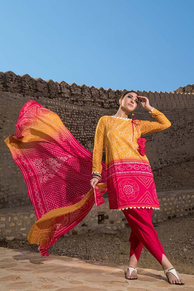 Gul Ahmed Summer Essential Collection 2018 – Pink 3 Pc Embroidered Lawn CL-294 B