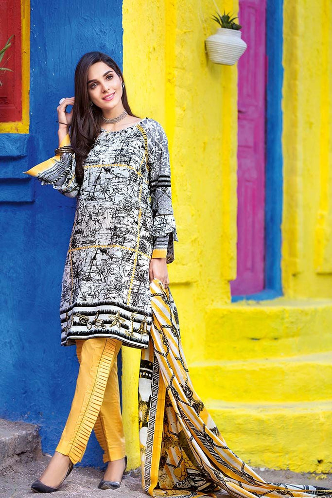 Gul Ahmed Summer Essential Collection 2018 – Black & White 3 Pc Printed Lawn CL-304 A