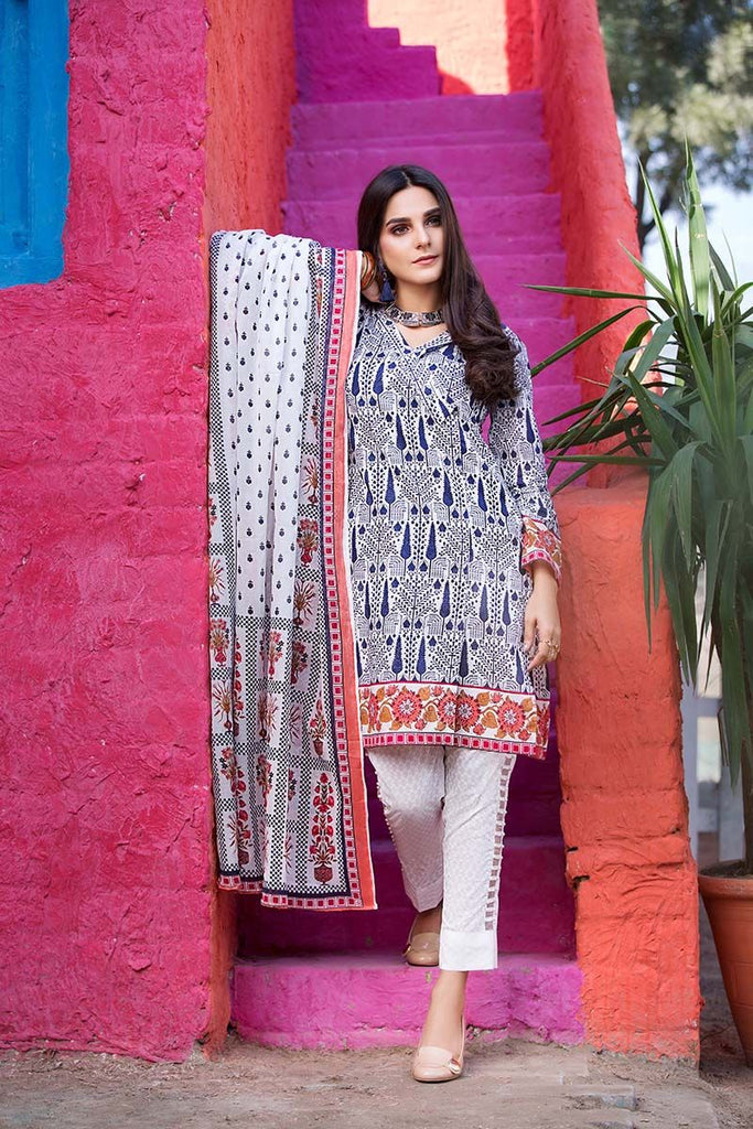 Gul Ahmed Summer Essential Collection 2018 – Blue 3 Pc Printed Lawn CL-333 A