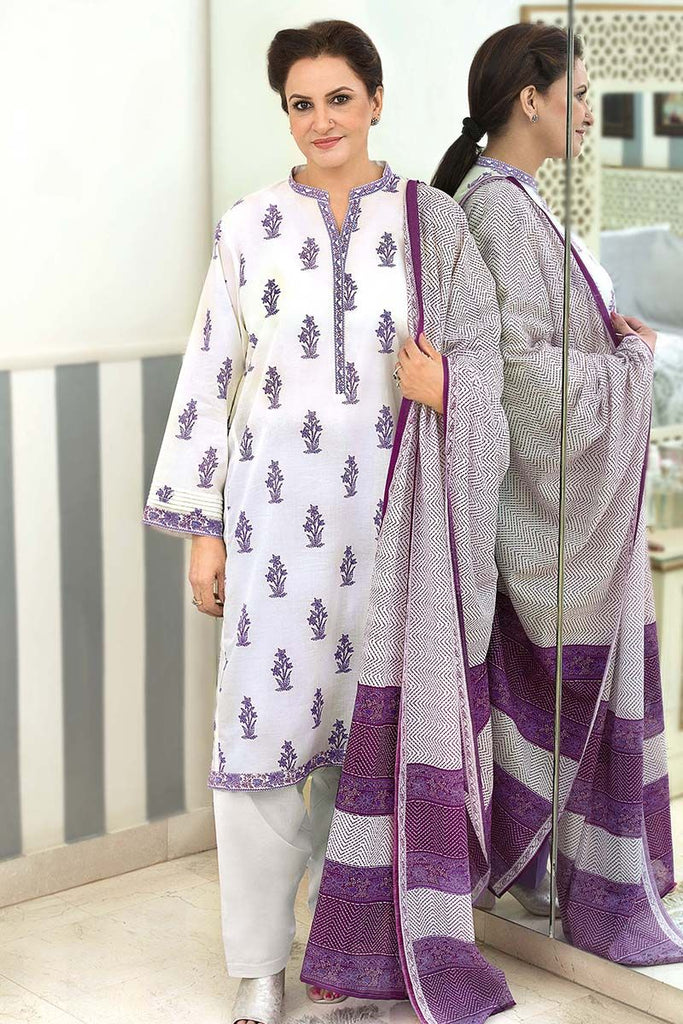 Gul Ahmed Summer Essential Collection 2018 – Purple 3 Pc Printed Lawn CL-355 A