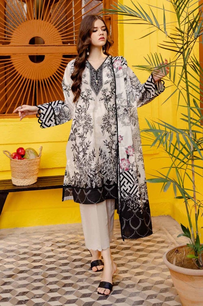 Gul Ahmed Summer Essential 2024 – 3PC Printed Lawn Suit CL-42021 B