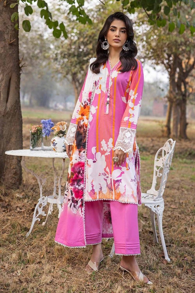 Gul Ahmed Summer Essential 2024 – 3PC Printed Embroidered Lawn Suit CL-42027