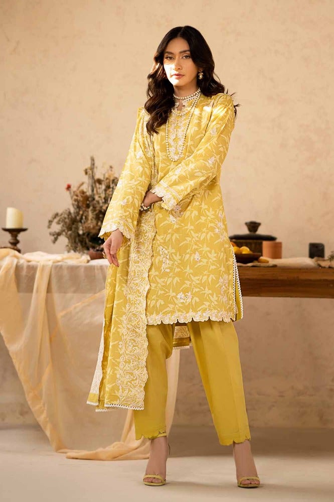 Gul Ahmed Summer Essential 2024 – 3PC Printed Embroidered Lawn Suit with Printed Embroidered Dupatta CL-42040