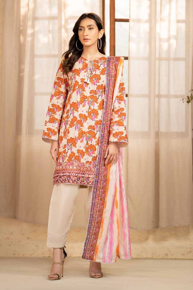 Gul Ahmed Summer Essential 2024 – 3PC Printed Embroidered Lawn Suit CL-42134