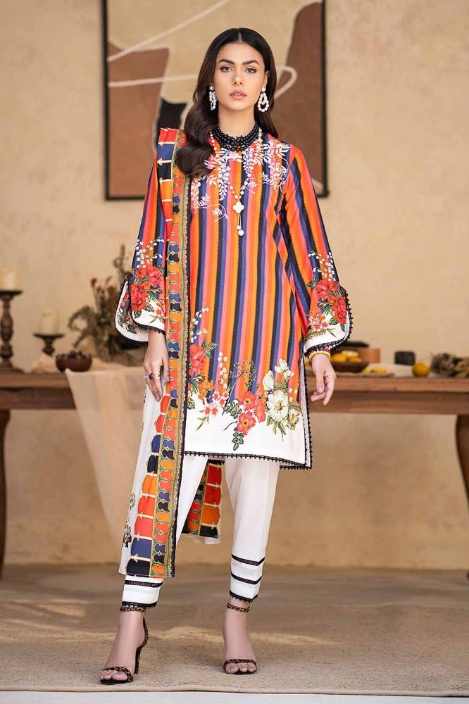 Gul Ahmed Summer Essential 2024 – 3PC Printed Embroidered Lawn Suit CL-42136