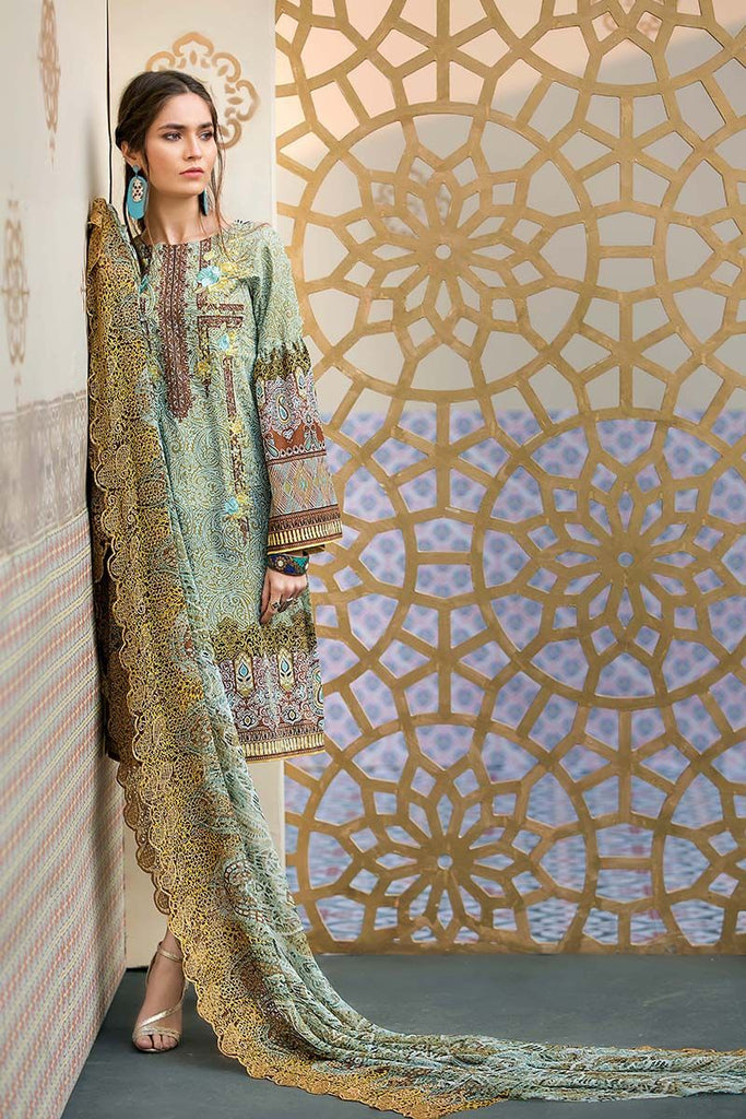 Gul Ahmed Summer Premium Collection 2018 – Mehindi 3 Pc Embroidered Chiffon CT-236