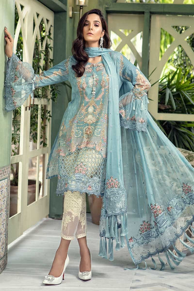 MARIA.B. Eid Lawn Collection 2018 D 505 Blue YourLibaas