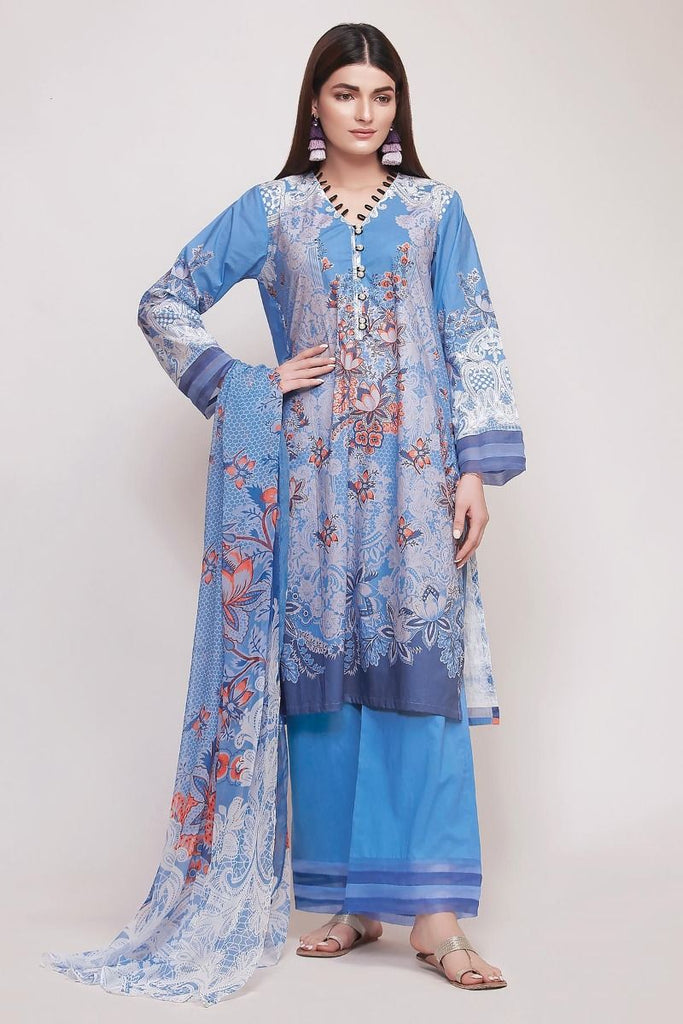 Khaadi Early Spring/Summer Lawn Collection 2019 V2 – DF19103 Blue 3Pc