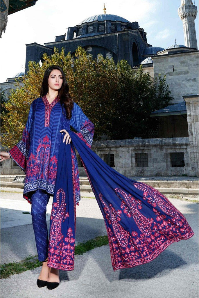 MARIA.B. Linen Winter Collection 2016 – Royal Blue - DL407 - YourLibaas
 - 1