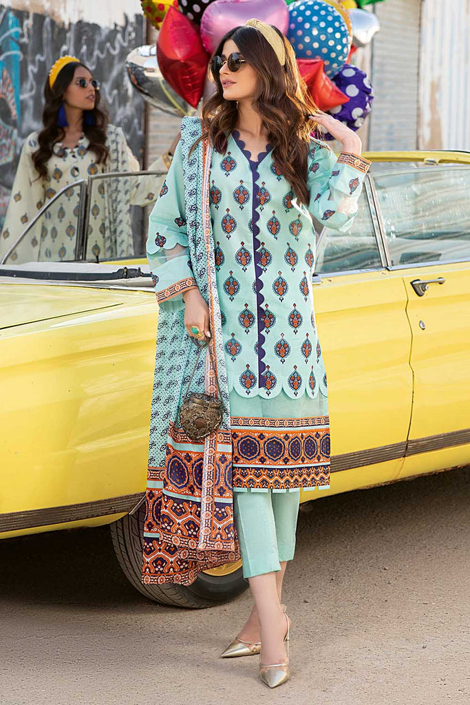 Gul Ahmed Summer Basic Lawn 2021 · 2PC Unstitched Printed Lawn Shirt With Lawn Dupatta TL-329 B