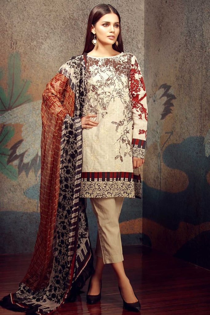 Khaadi Classics Lawn Collection 2018 – F18102 Beige 3Pc