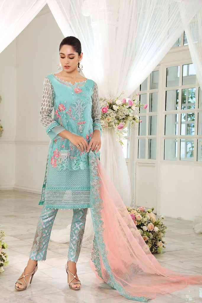 Gul Ahmed Festive Jewelled Collection 2018 – Ferozi 3 Pc Embroidered FE-103