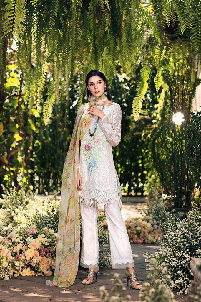 Gul Ahmed Festive Jewelled Collection 2018 – Off White 3 Pc Blended Chiffon FE-84