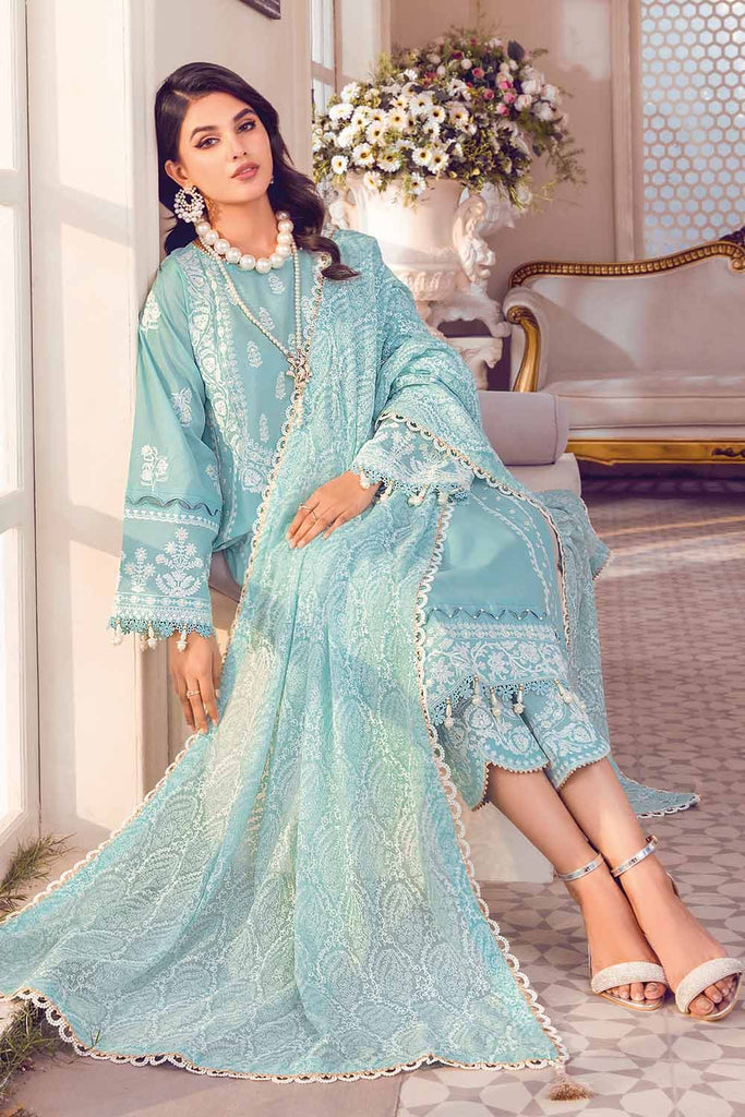 Gul Ahmed Summer 2023 - Premium Collection – 3PC Sequins Embroidered Lawn Suit With Embroidered Chiffon Dupatta PM-32029