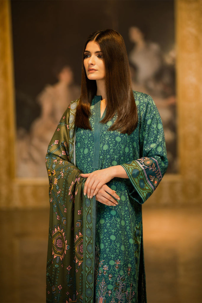 AlKaram Winter Collection 2019 – 3 Piece Embroidered Twill Viscose Suit with Twill Viscose Dupatta – FW-19.1-19-Green