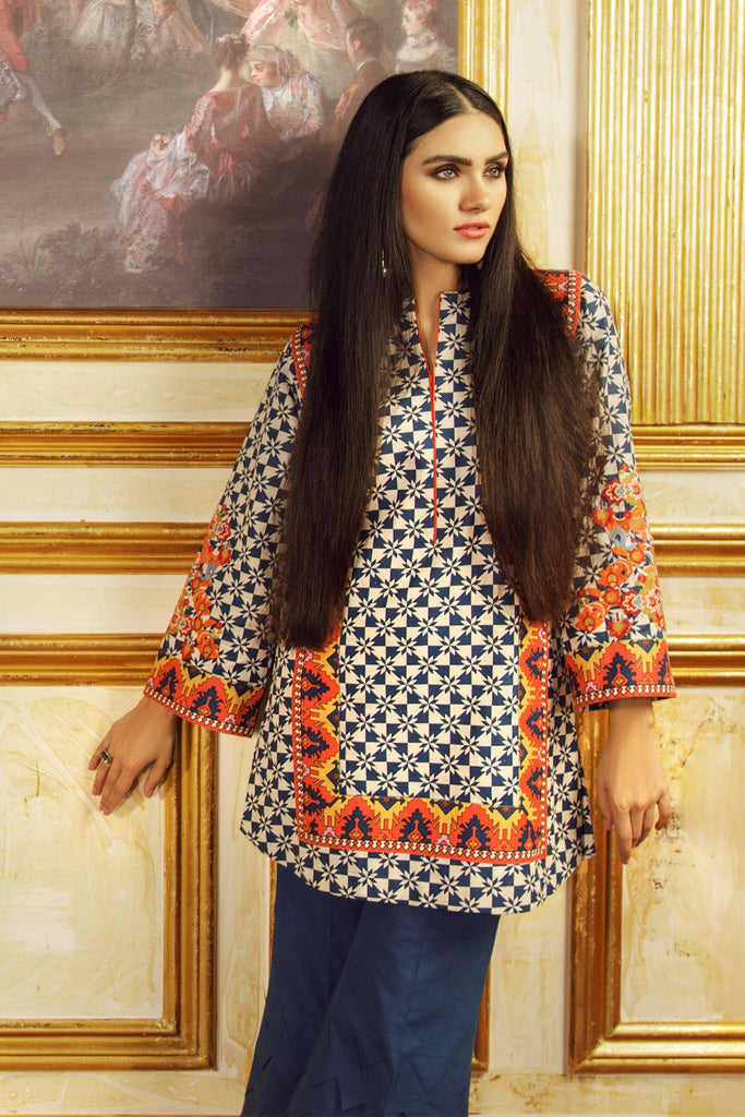 AlKaram Winter Collection 2019 – 1 Piece Embroidered Khaddar Shirt – FW-43.1-19-Blue