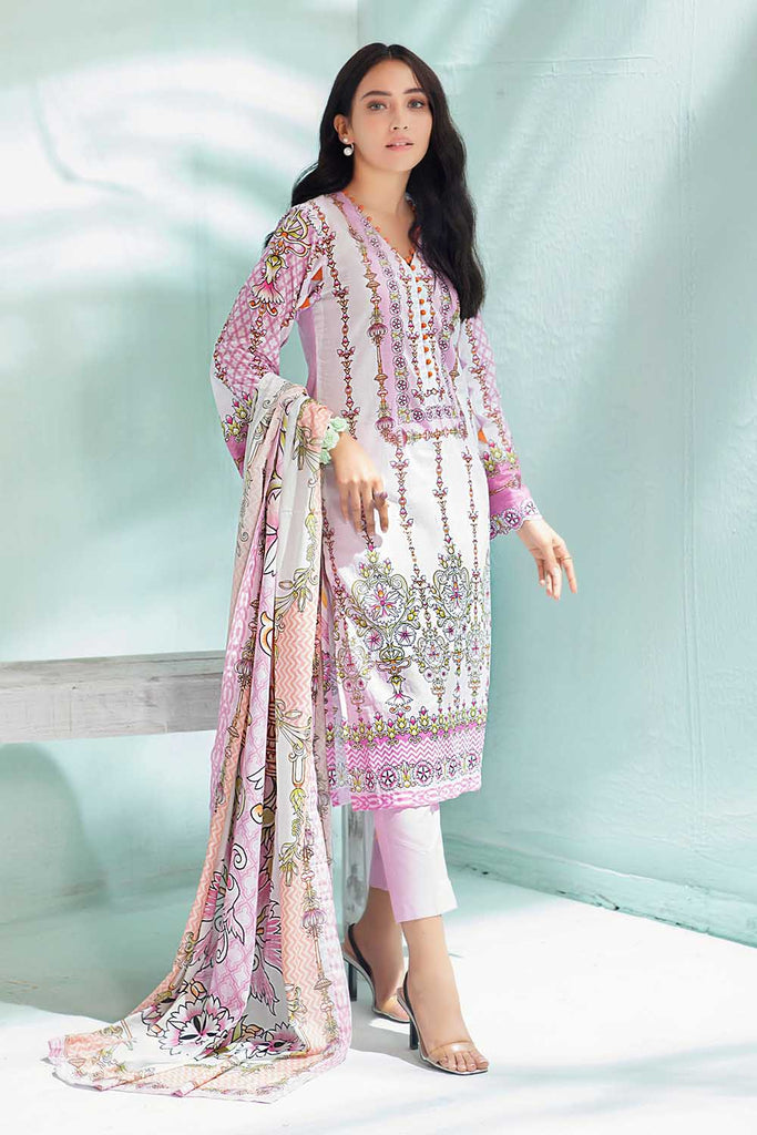 Gul Ahmed Summer Basic Lawn 2021 · 2PC Unstitched Digital Printed Lawn Shirt With Lawn Dupatta TL-336 A