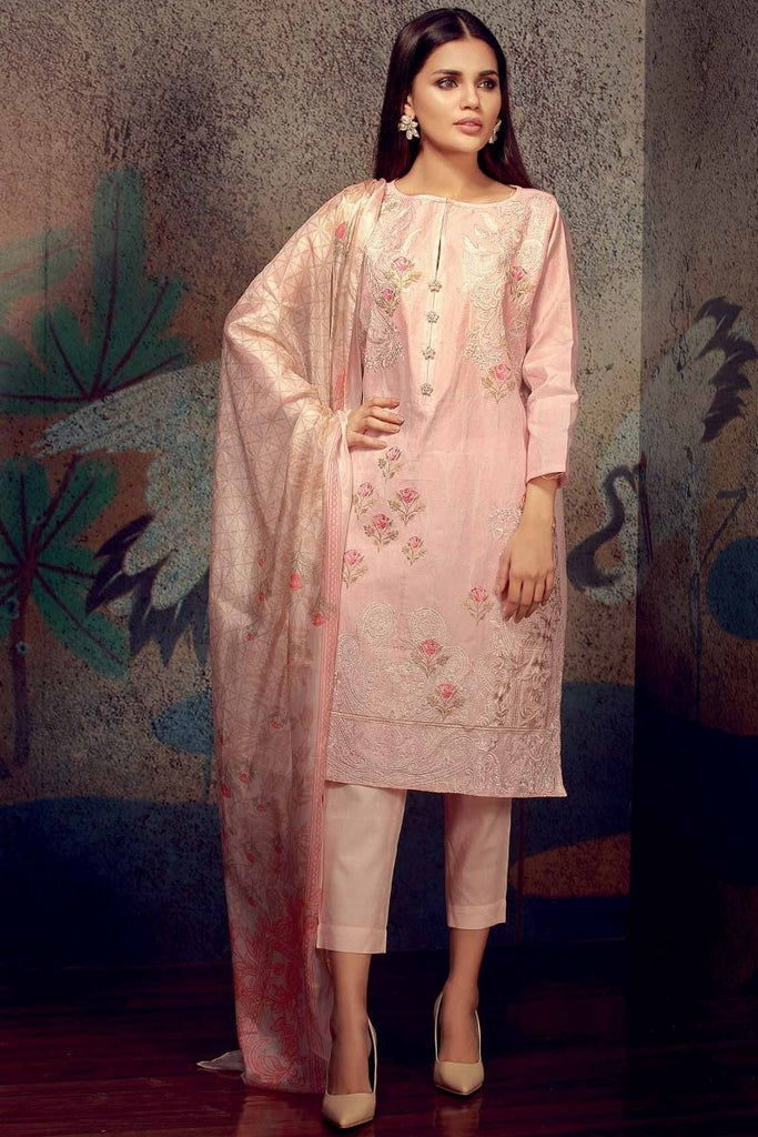 Khaadi Classics Lawn Collection 2018 – H18104 Pink 3Pc