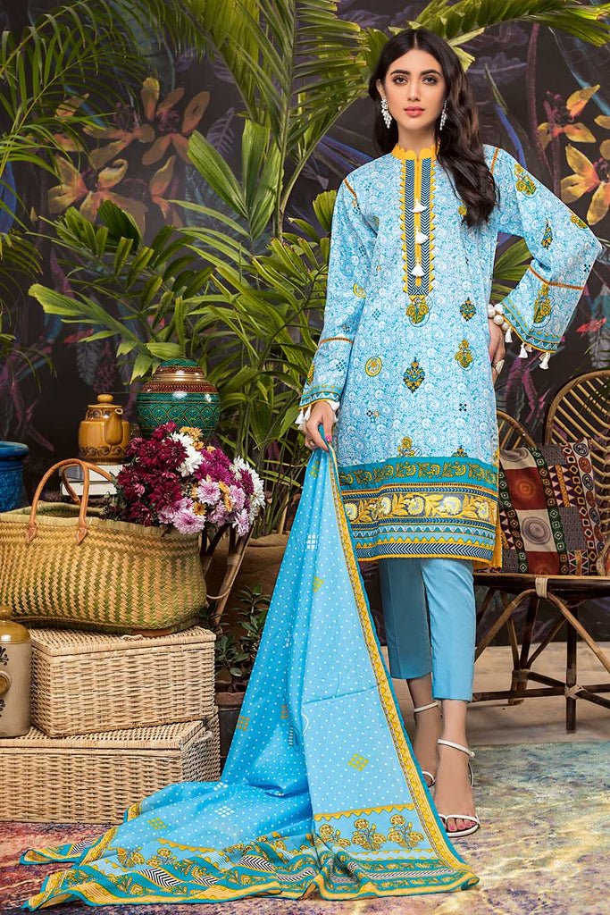 Gul Ahmed Summer Basic Lawn 2021 · 2PC Unstitched Printed Lawn Shirt With Printed Lawn Dupatta TL-331