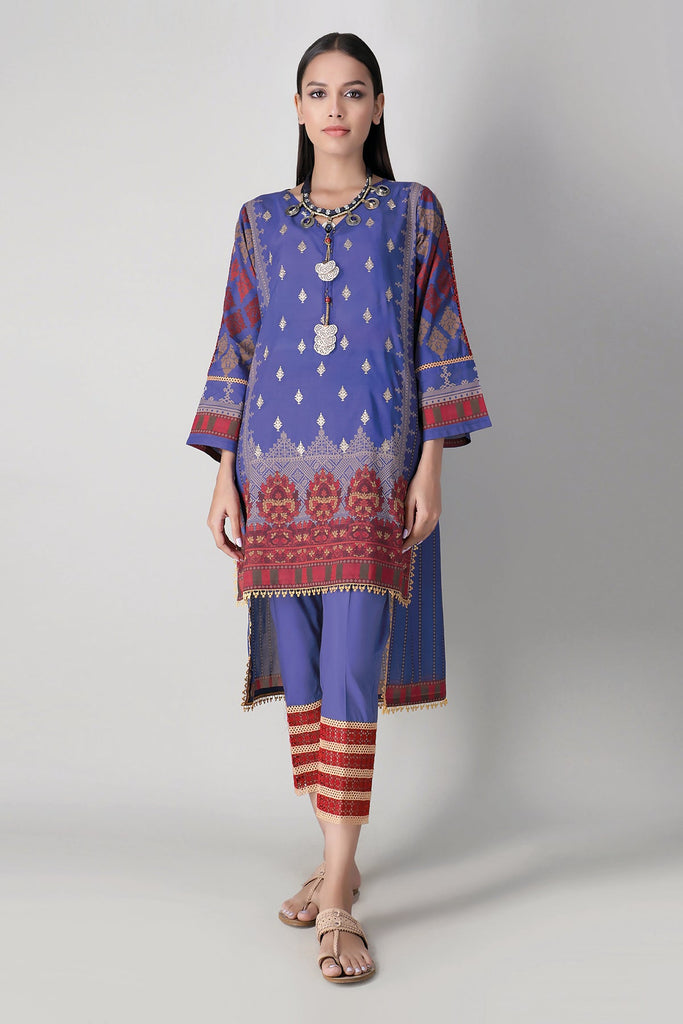 Khaadi Spring Collection 2021 – 2PC Suit · Embroidered Kameez Pants · I21105 Blue