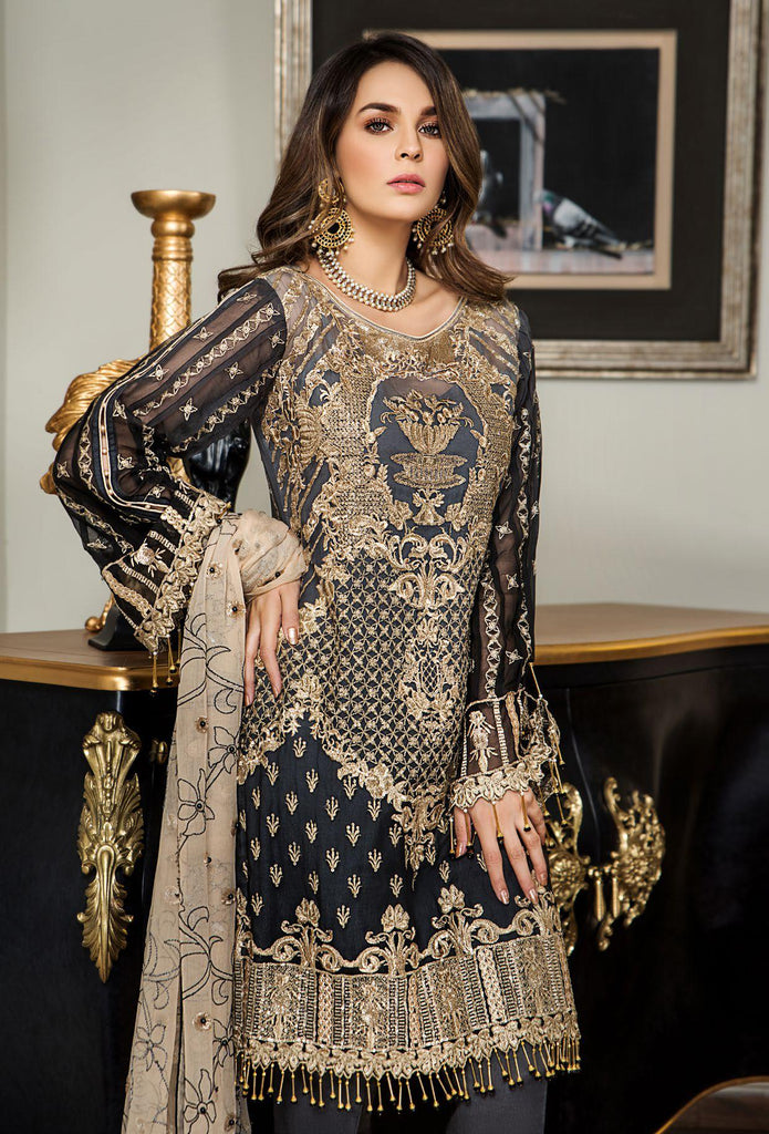 Maryam's Gold Luxury Embroidered Chiffon Collection Vol 5 – MG-52 ...