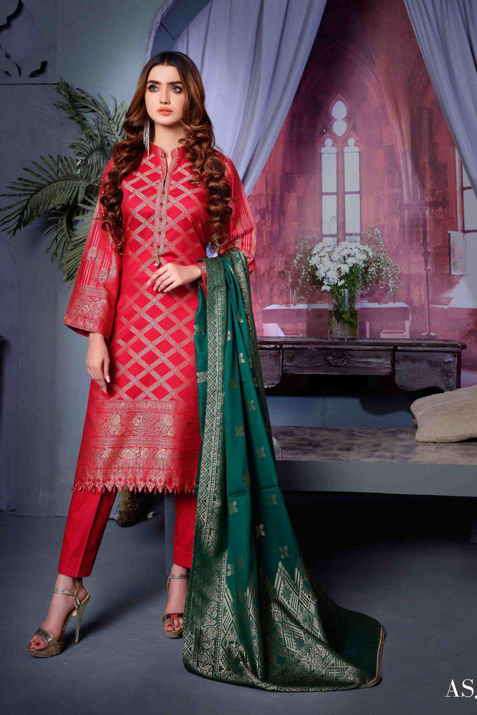 Amna Sohail by Tawakkal Fabrics – Cotton Cambric Banarsi Collection – ASJ 1010