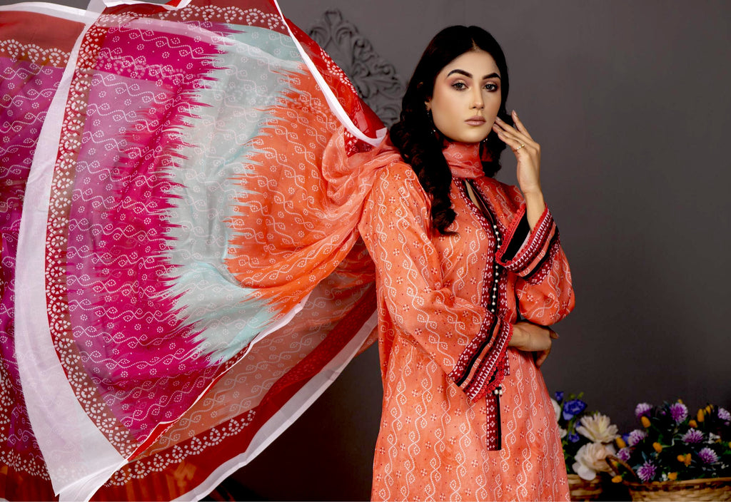 Orchid Printed Lawn Collection with Silk Dupatta Vol-5 – D02