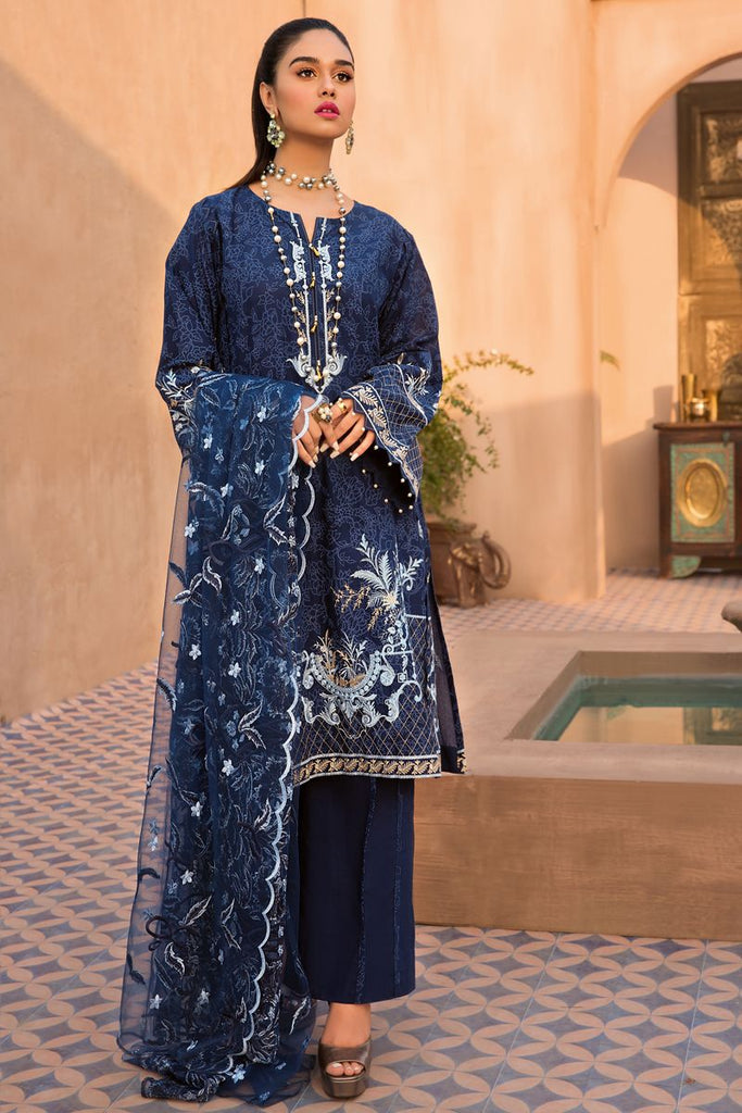 Gul Ahmed Summer 2020 – Premium Collection – 3 PC Embroidered Lawn Suit with Net Dupatta PM-310