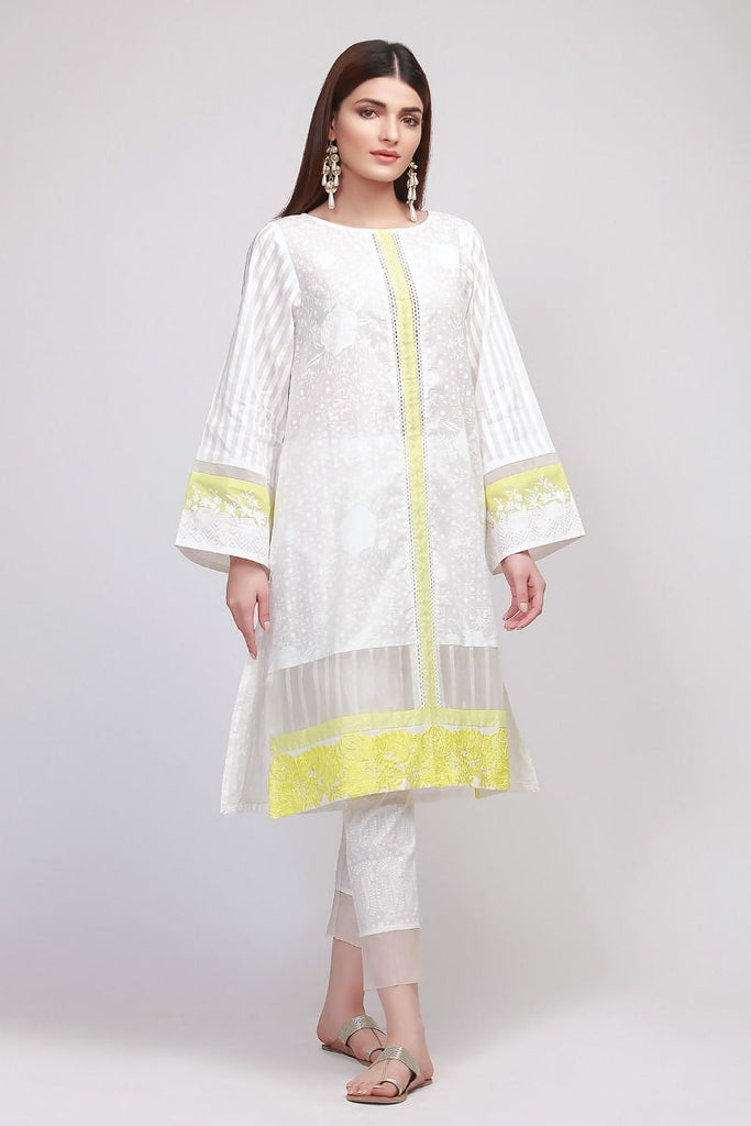 Khaadi The Tale of Spring Lawn Collection 2019 – IR19112 White 2Pc