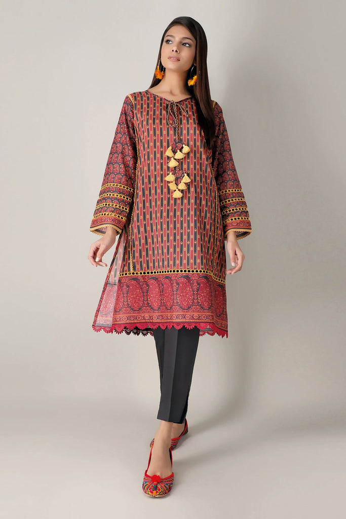 Khaadi Spring Collection 2021 – 2PC Suit · Printed Kameez Pants · J21123 Black