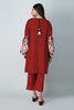 Khaadi Spring Collection 2021 – 2PC Suit · Printed Kameez Pants · J21209 Red