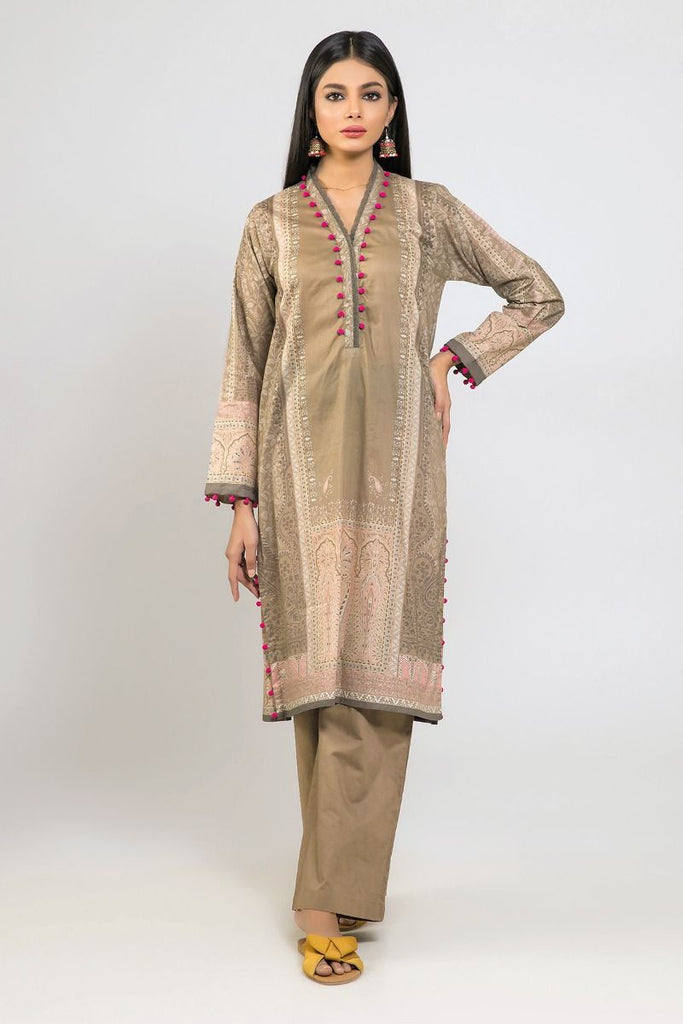 Khaadi The Tale of Spring Lawn Collection 2019 – JF19107 Beige 2Pc