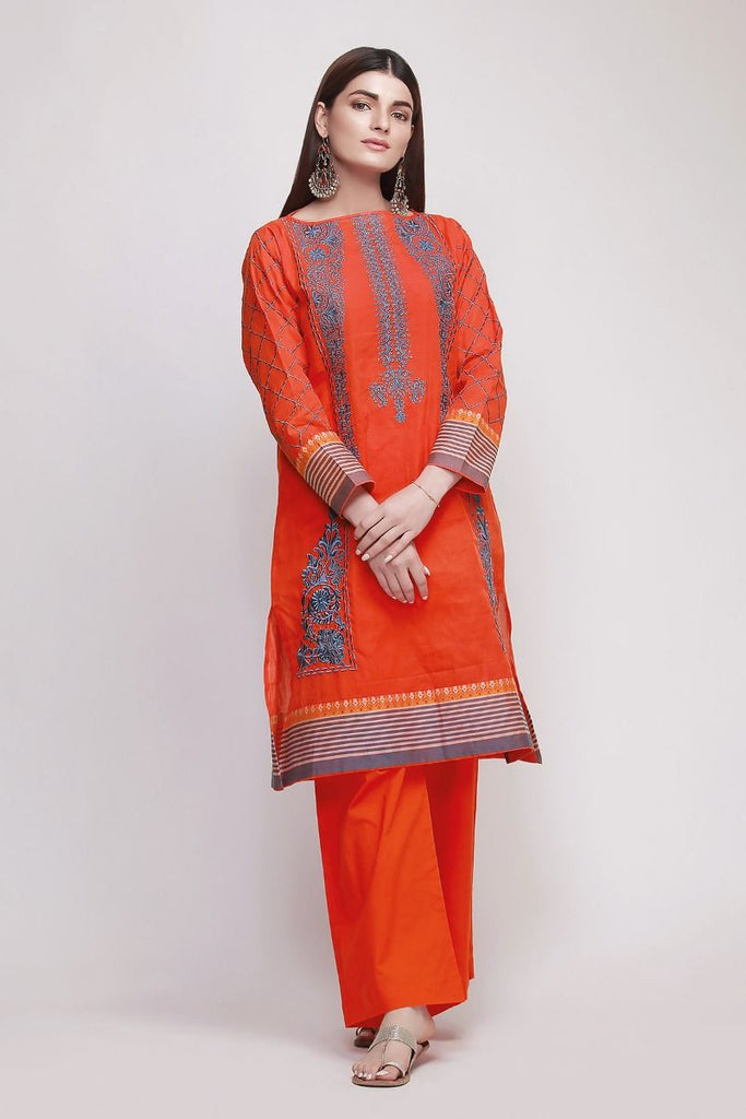 Khaadi The Tale of Spring Lawn Collection 2019 – JI19106 Orange 2Pc