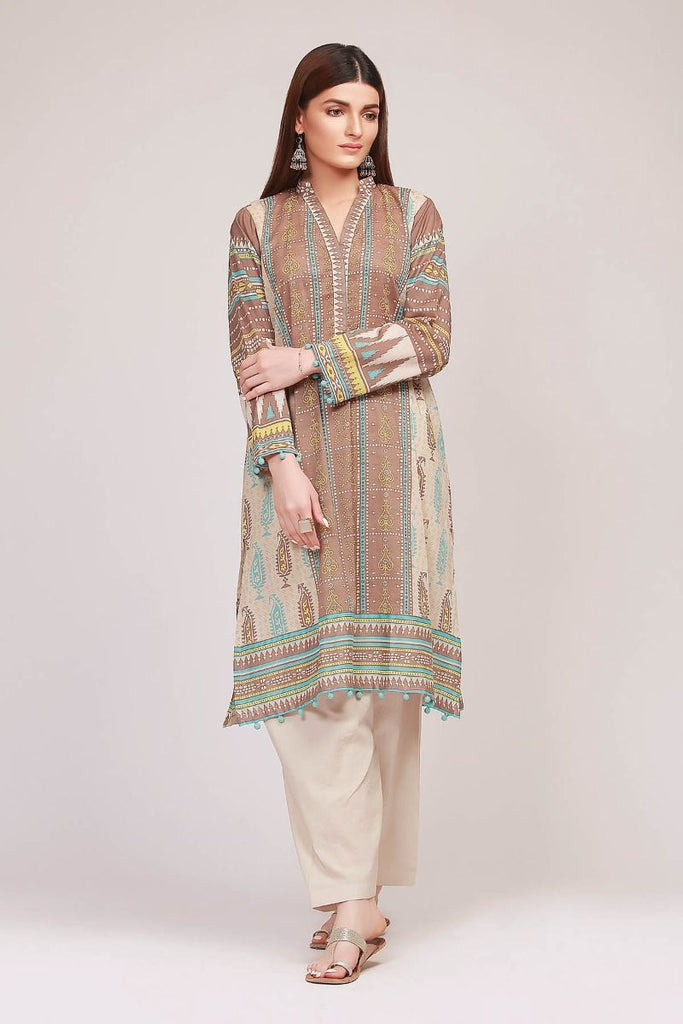 Khaadi The Tale of Spring Lawn Collection 2019 – JR19101 Brown 2Pc