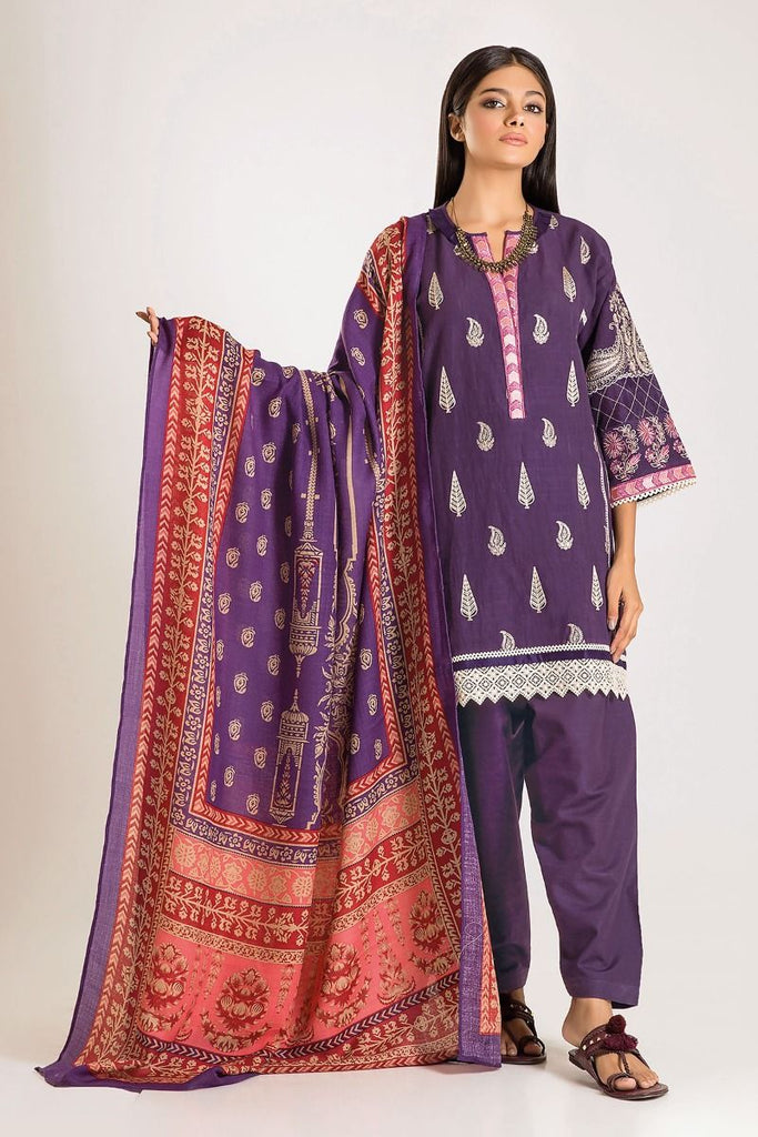 Khaadi Winter Escape Collection 2019 – KO19519-Purple-3Pc