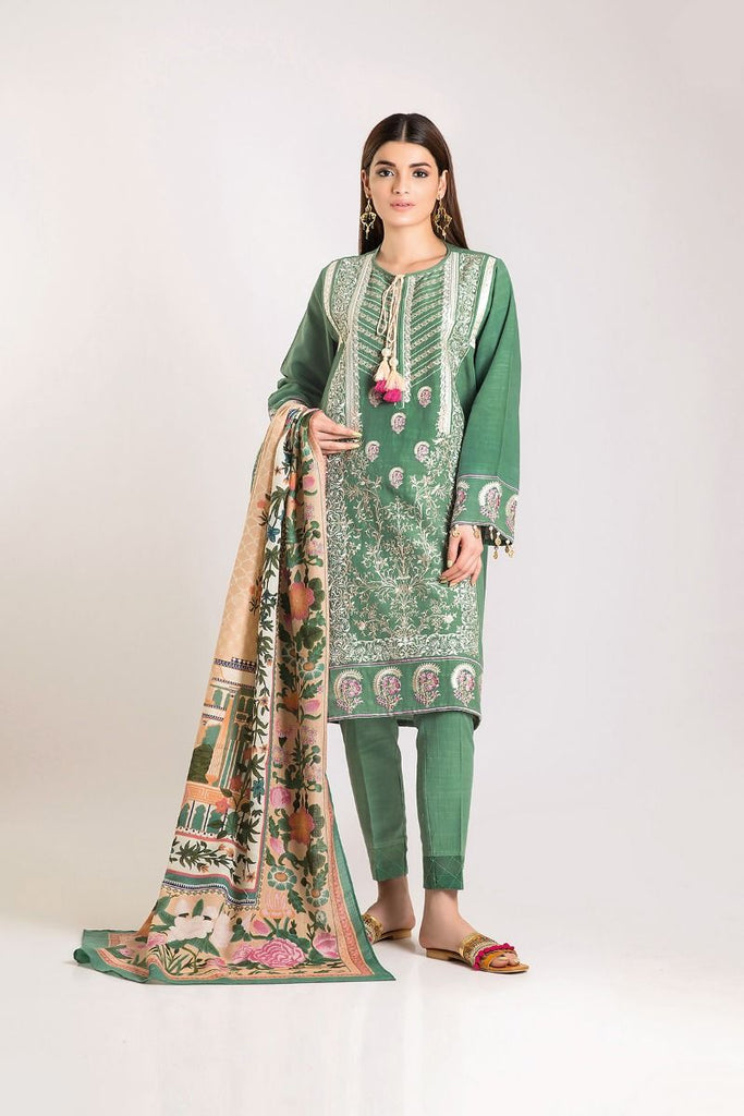 Khaadi Winter Vibe Collection 2019 – KO19507 Green 3Pc